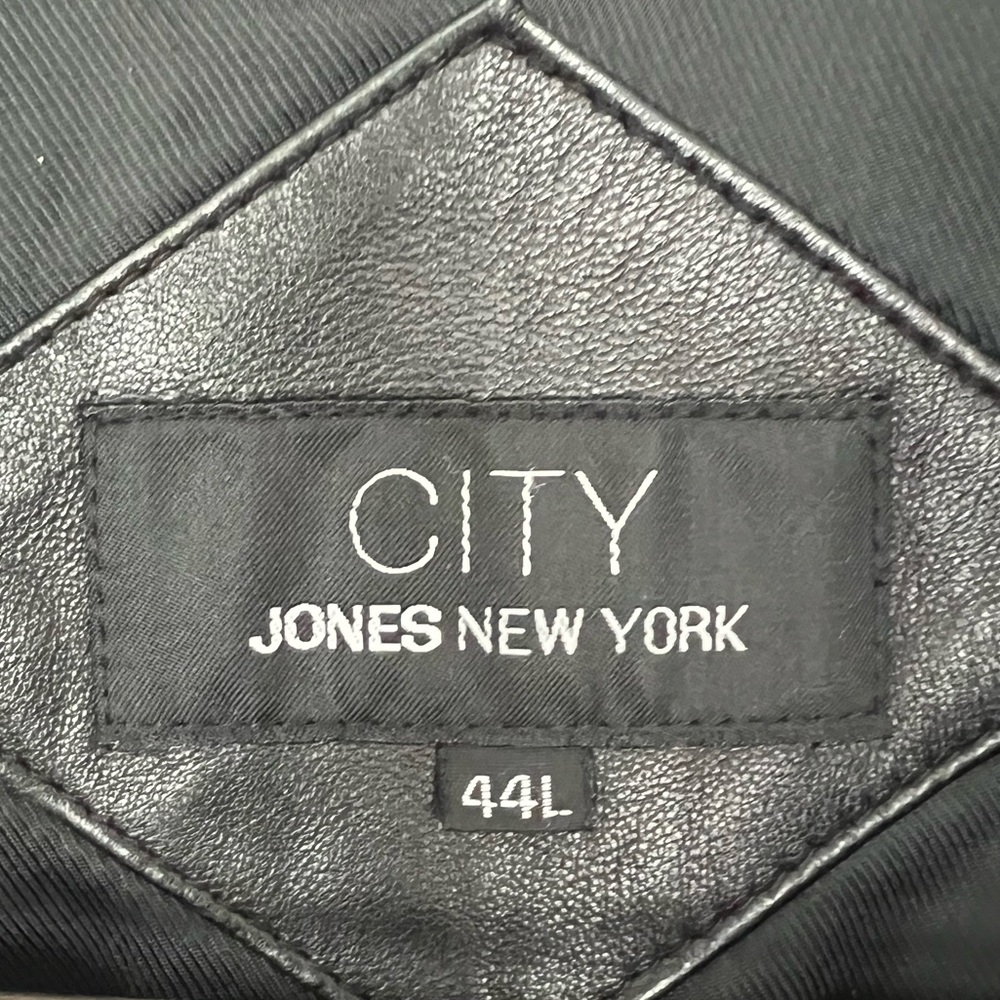 Jones New York Men’s Black Leather Jacket - Size 44L (New without tags) - Picture 2 of 7